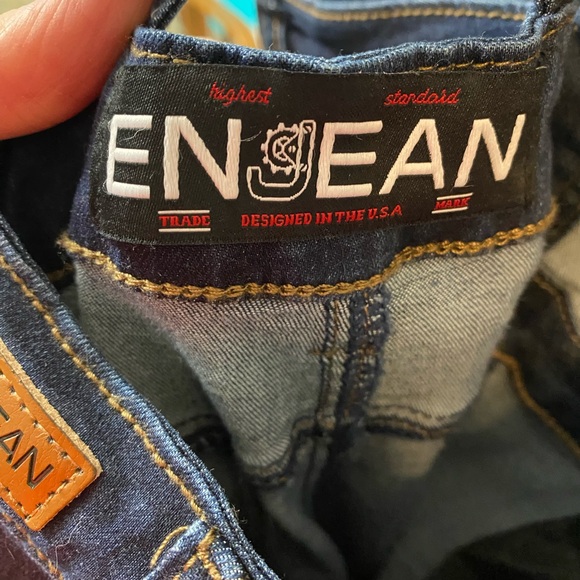 💕❤️Just like New Denim Stretch Button Up Overalls Size Large! 💕❤️ Sexy Fit! - Picture 4 of 9